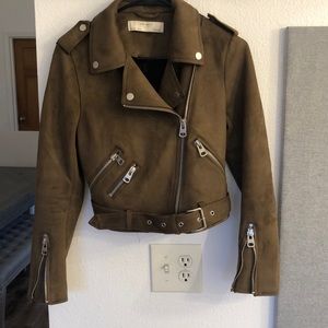 Zara Suede Motorcycle Jacket